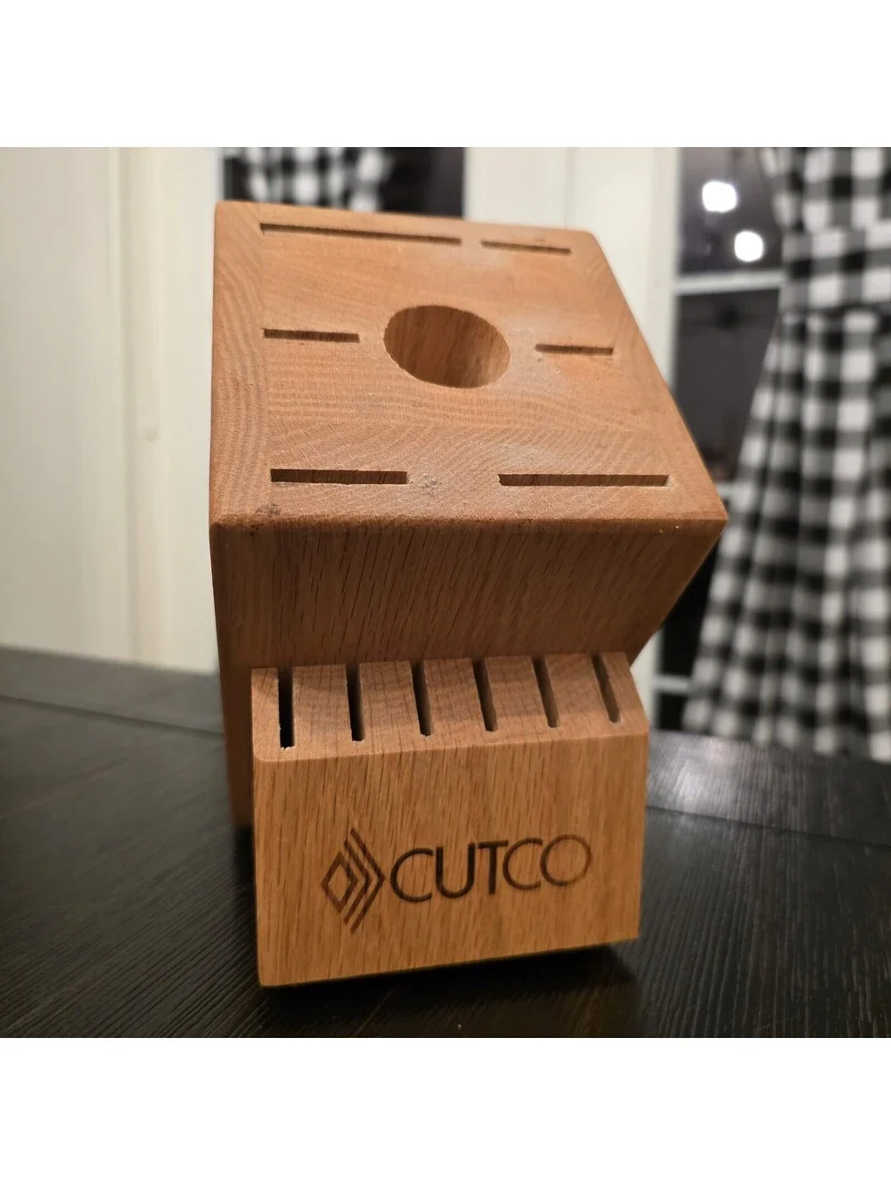 Cutco Wooden Knife Block 13 Slot Kitchen Knife Storage Holder Made In USA EUC